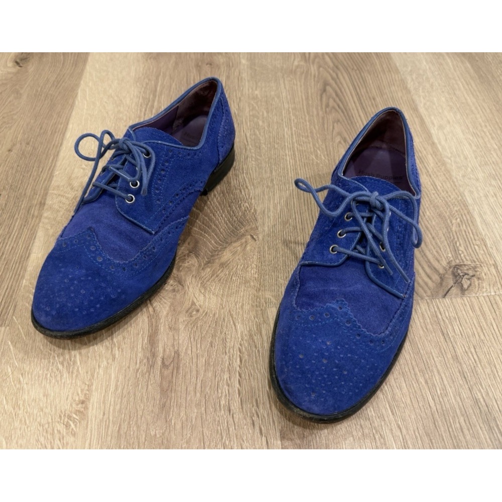 Anna Sui x Hush Puppies Lindley Eletric Blue Suede Oxford Loafers 7.5 Y2k